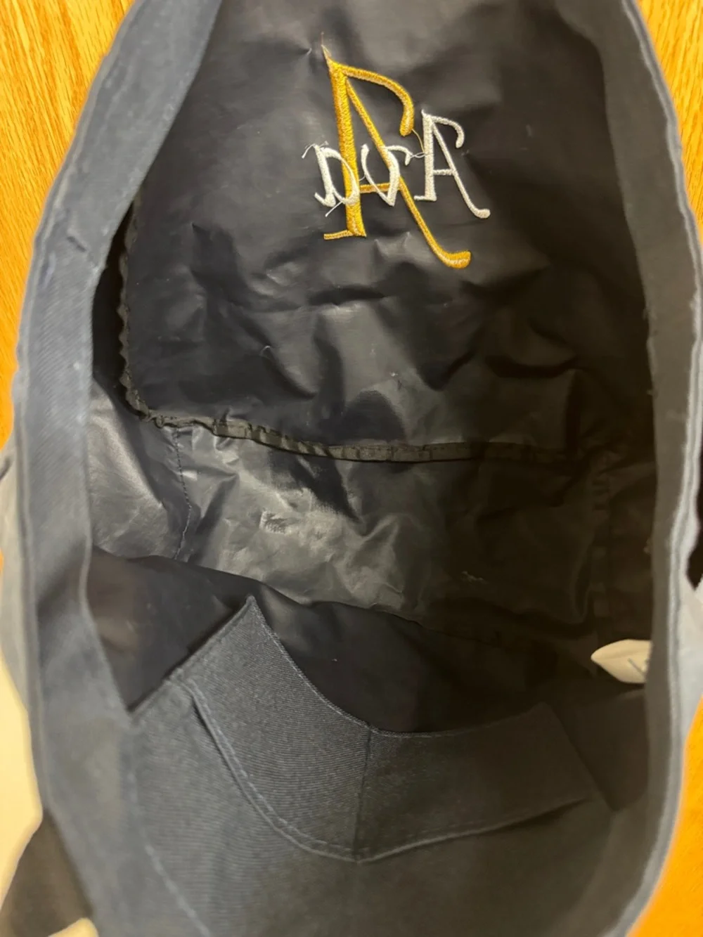 Embroidered Navy Tote with Gold & White 'Ava' Monogram - Picture 6 of 6